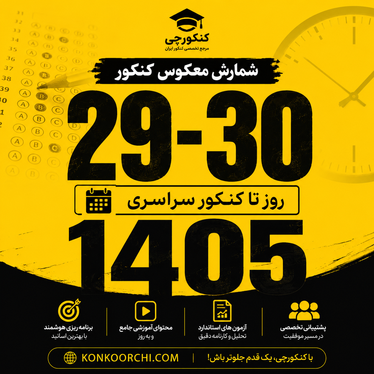 روز شمار کنکور ۱۴۰۵